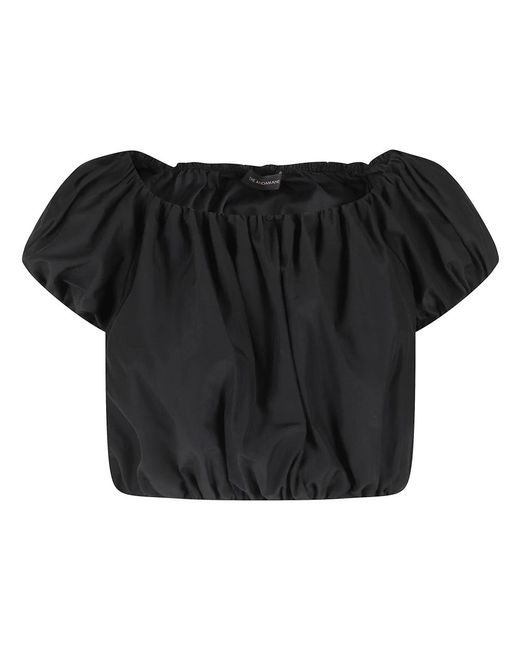 ANDAMANE Overhemden ,Zwart ,Katoen Zwarte Katoenen Taffeta Off-Shoulder Top in het Black