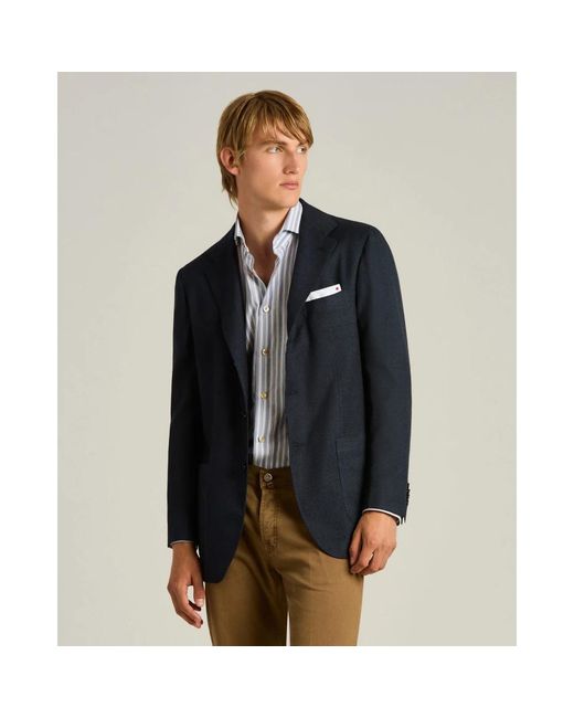 Kiton Jassen ,Blauw ,Kasjmier Pure Cashmere Single-Breasted Jacket in het Blue voor heren