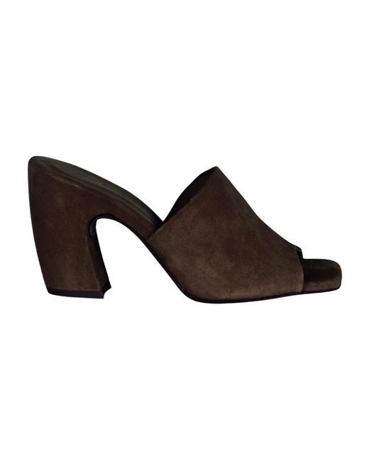 Cortana Brown Heeled Mules