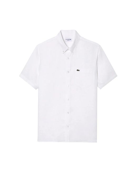 Lacoste White Short Sleeve Shirts for men
