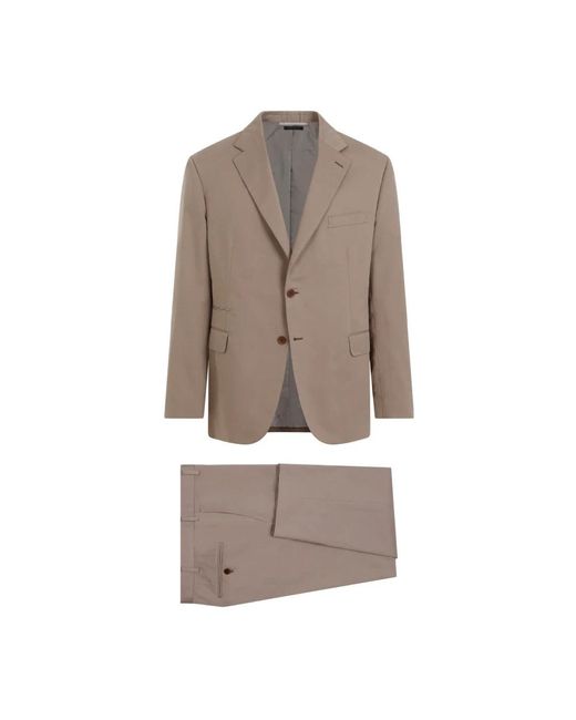 Brioni Brown Single Breasted Suits for men