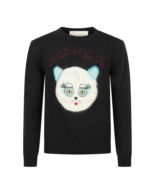 Valentino Garavani Black Round-Neck Knitwear for men