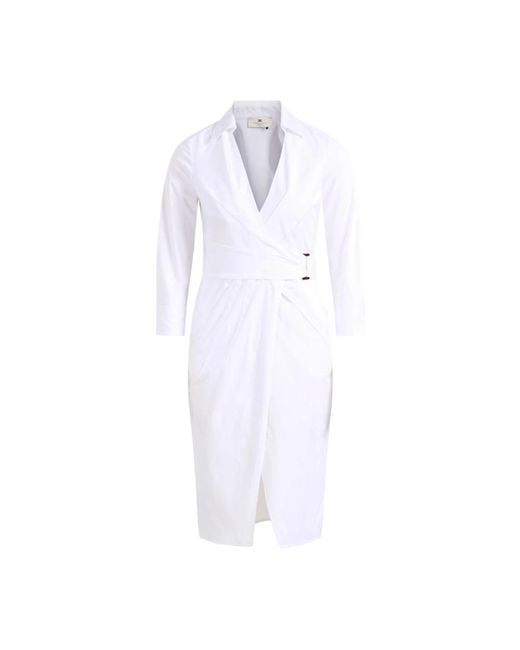 Elisabetta Franchi White Wrap Dresses