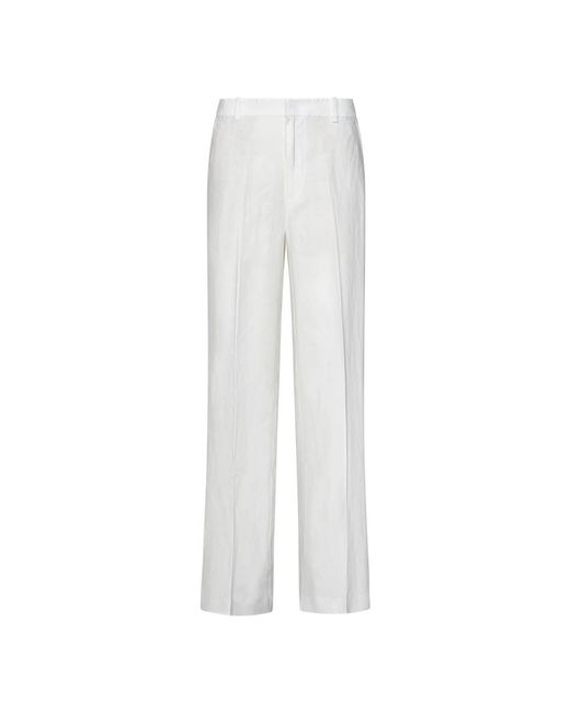 Pantaloni in lino bianchi gamba dritta di Polo Ralph Lauren in White
