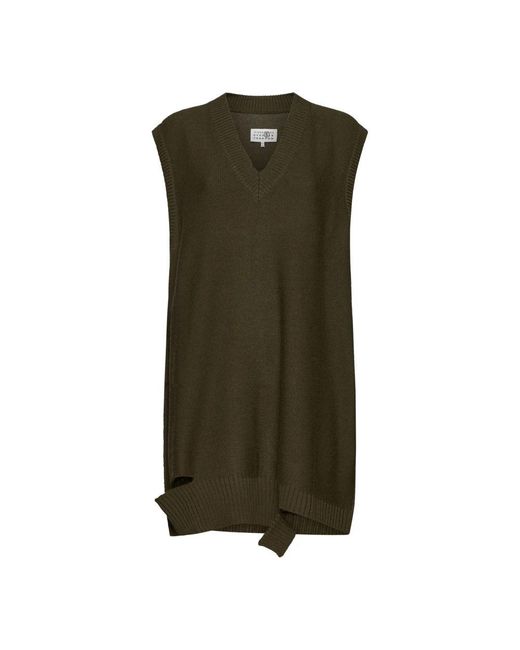MM6 by Maison Martin Margiela Green Knitted Dresses