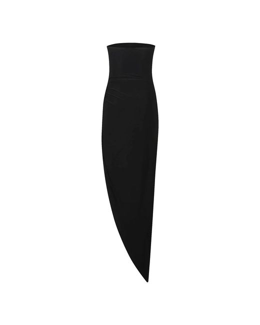 Norma Kamali Black Elegantes seitenraffkleid