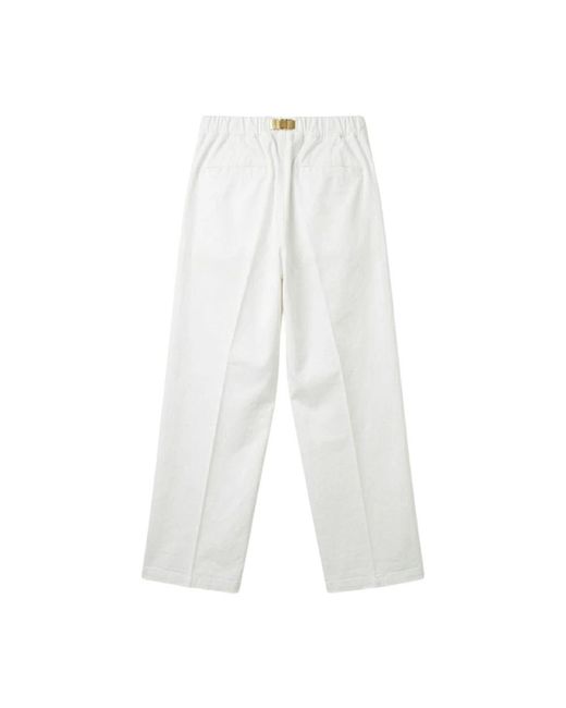White Sand White Wide Trousers