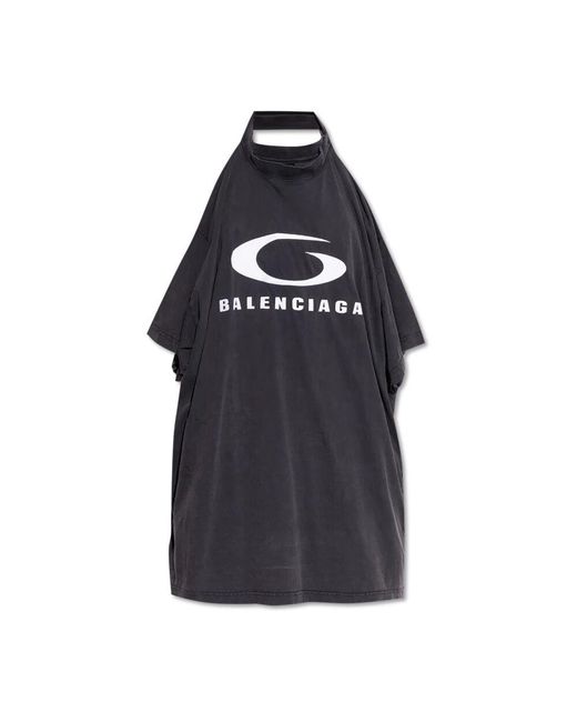 Balenciaga Blue Kleid Mit Knittereffekt
