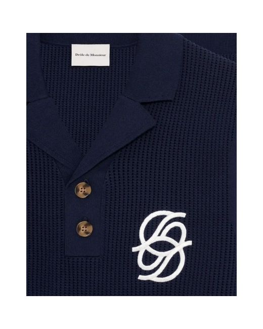 Drole de Monsieur Blue Round-Neck Knitwear for men