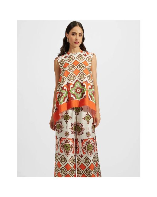 LaDoubleJ Tops ,Veelkleurig ,Silk Twill Statement Top in het Orange