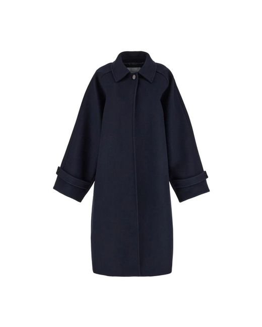 Ferragamo Blue Single-Breasted Coats