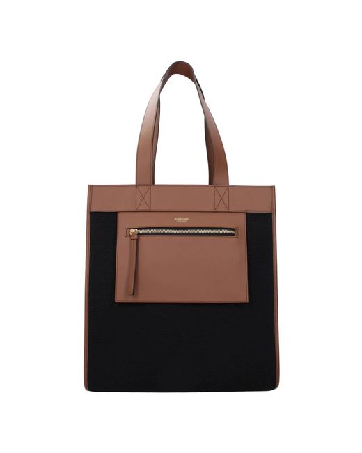 Burberry Black Schwarze Stoff-Schultertasche Vintage-Effekt