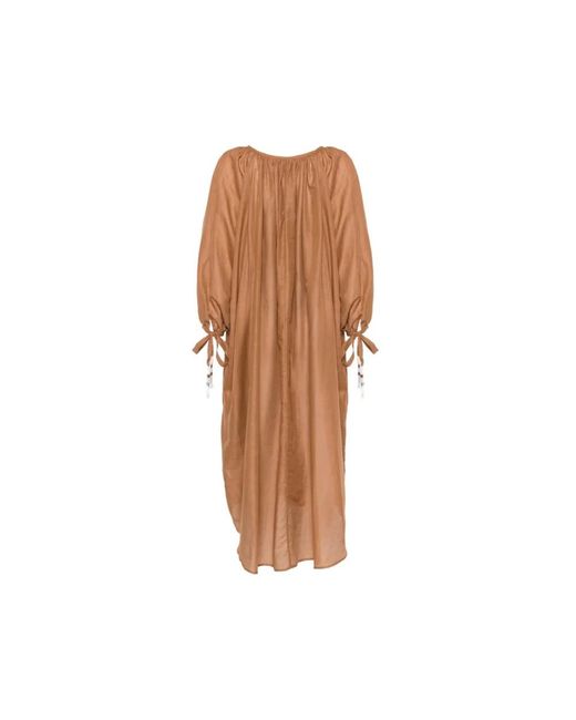120% Lino Brown Maxi Dresses