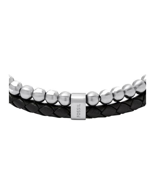 Bracelets Fossil de hombre de color Metallic