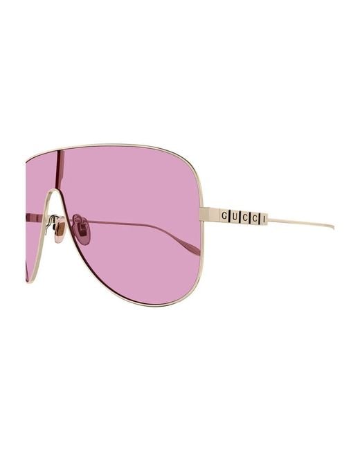 Gucci Pink Gg1436S-004 Solid Shield Sunglasses