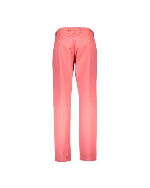 Gant Red Straight Trousers for men