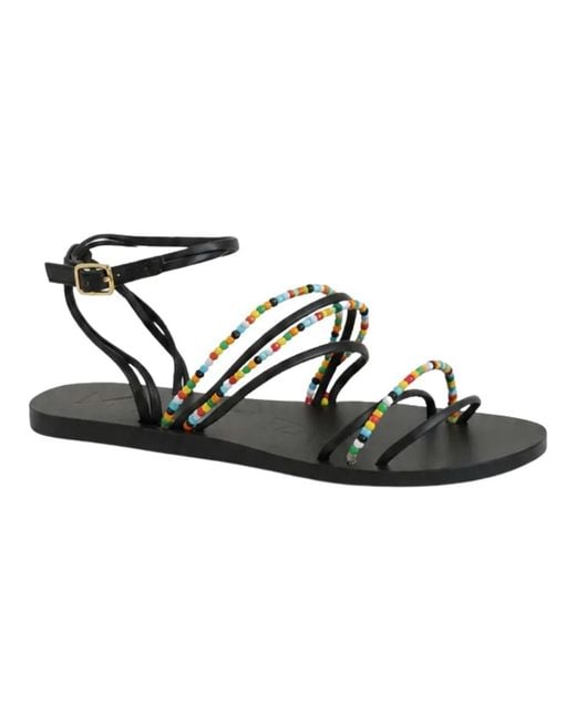 Manebí Black Flat Sandals