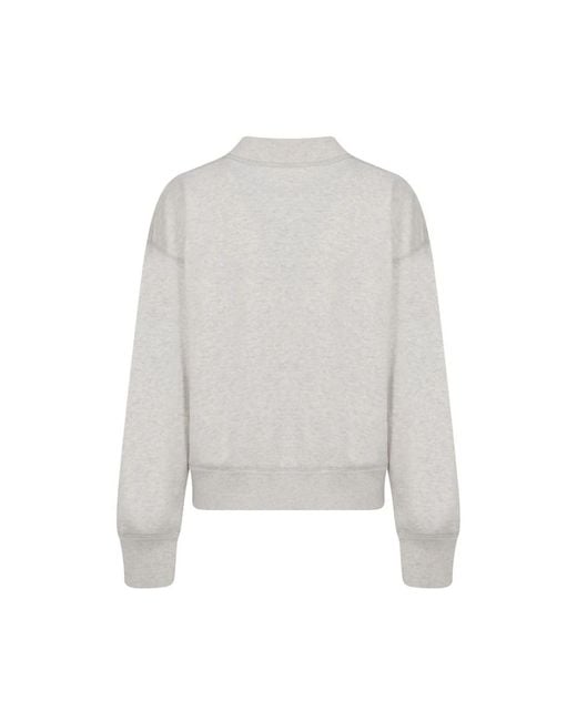 Isabel Marant Hoodies & Sweatvesten ,Wit ,Katoen Cotton Moby Sweatshirt Met Logo in het Gray