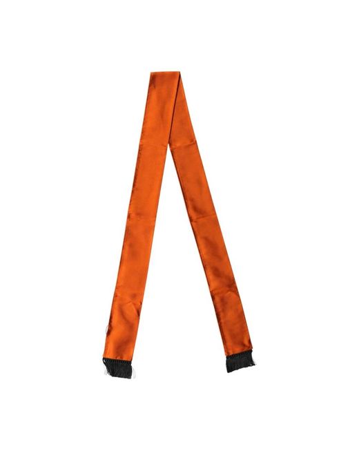 Dolce & Gabbana Orange Silk Scarves for men