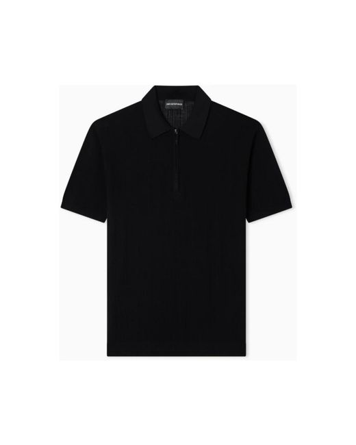 Emporio Armani Black Polo Shirts for men