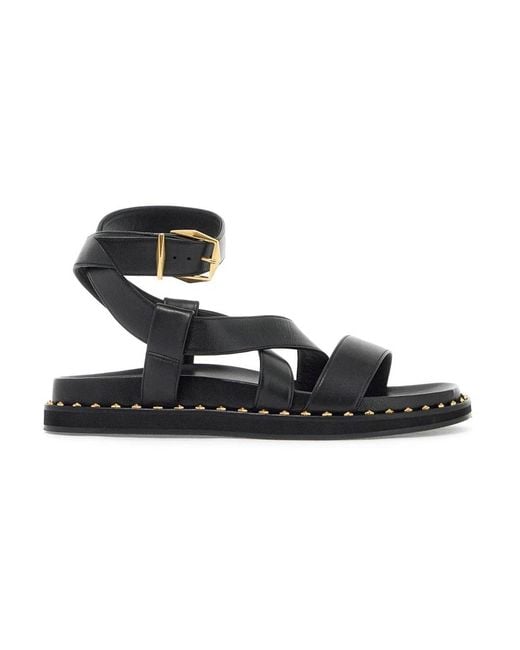 Jimmy Choo Black Flache blaise sandalen mit diamant schnalle