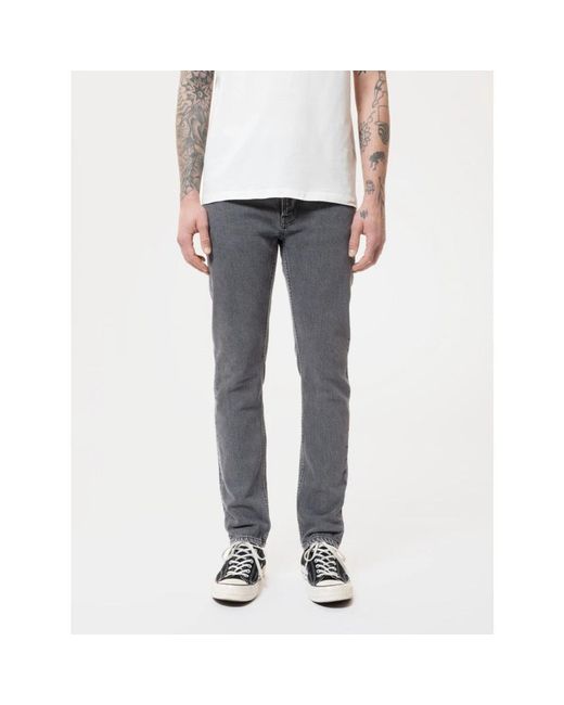 Nudie Jeans Gray Slim-Fit Jeans for men