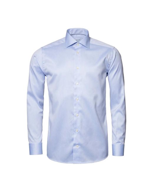Camicia twill signature blu di Eton of Sweden in Blue da Uomo