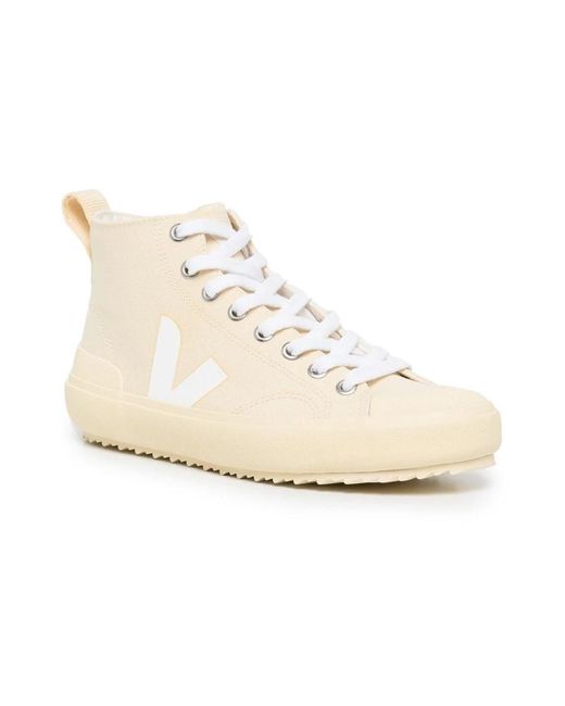 Veja White Stilvolle High-Top Leinwand Sneakers