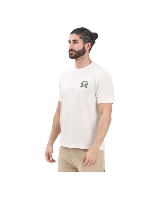 Lacoste Beiges T-Shirt Mit Kurzen Ärmeln French Made in White für Herren
