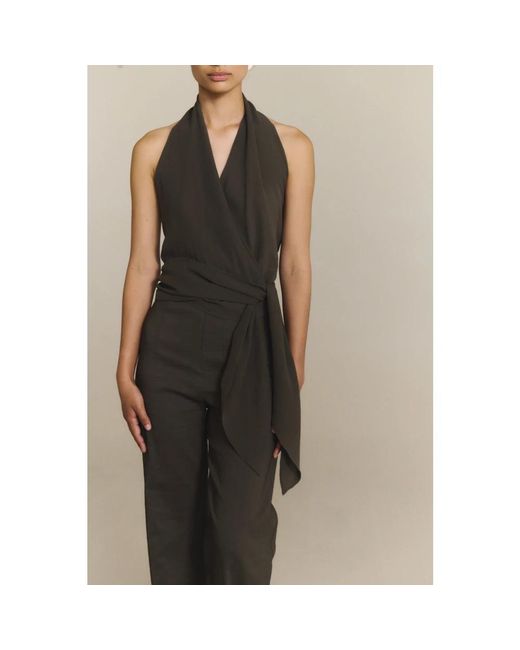 Cortana Black Sleeveless Tops