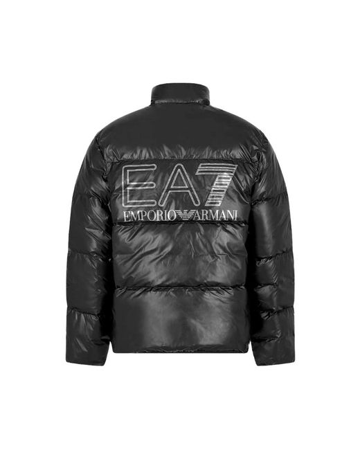 EA7 Black Down Jackets for men