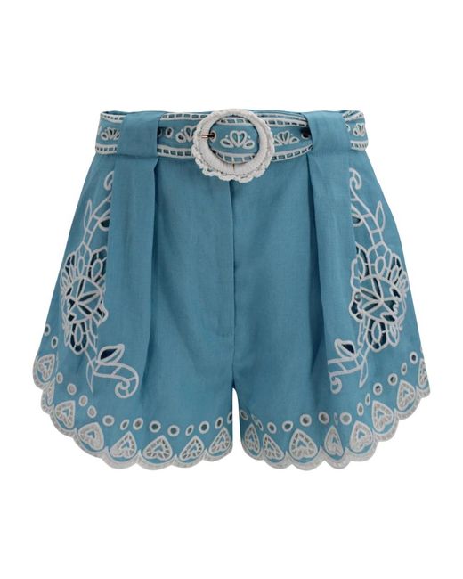 Farm Rio Blue Short Shorts