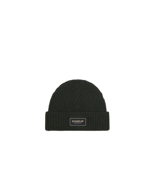 Dondup Accessoires ,Groen ,Wol Technical Wool Beanie in het Black voor heren