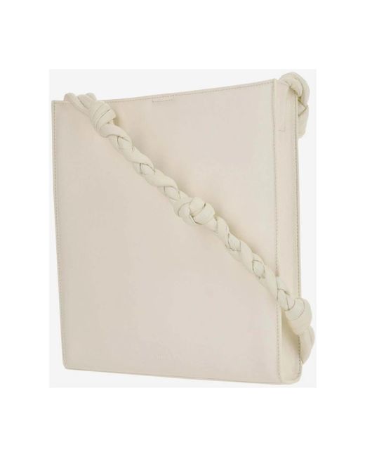 Jil Sander Natural Gewebte ledertasche