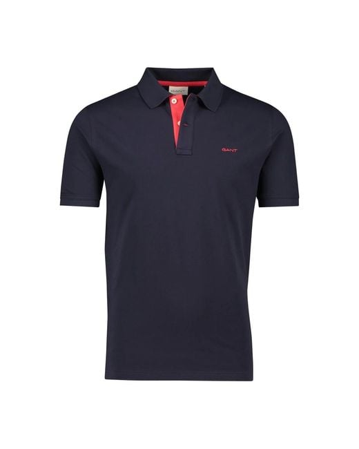 Gant Polo Met Korte Mouwen in het Blue voor heren