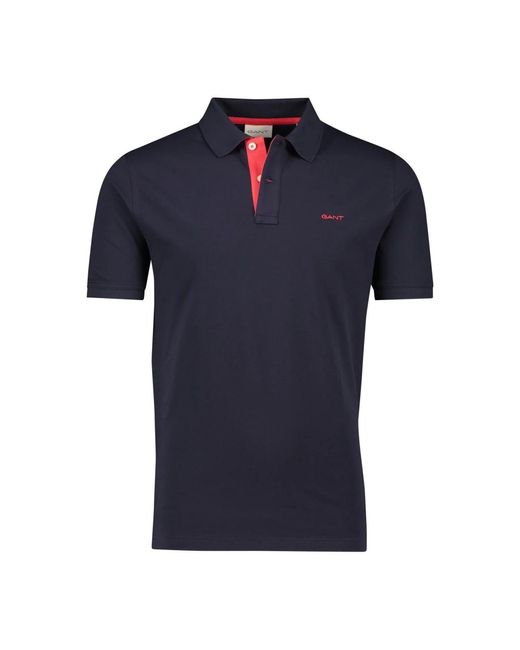 Gant Polo Met Korte Mouwen in het Blue voor heren