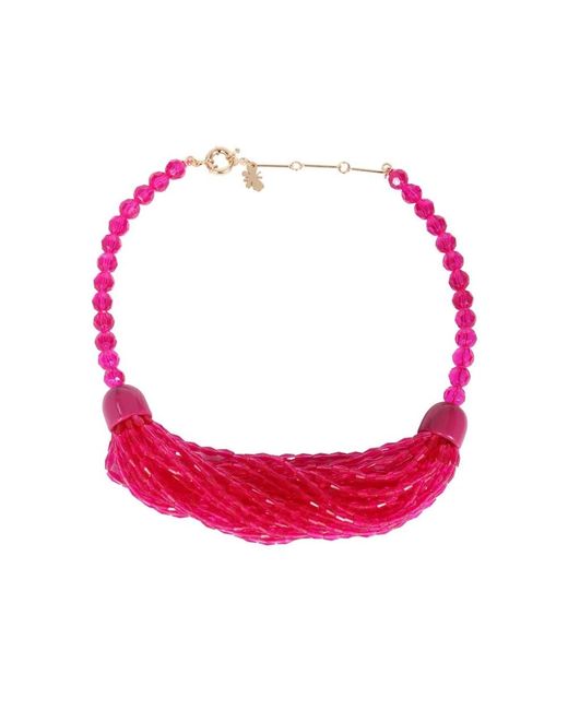 Weekend by Maxmara Pink Schicker Perlenhalskette Mit Scharnier