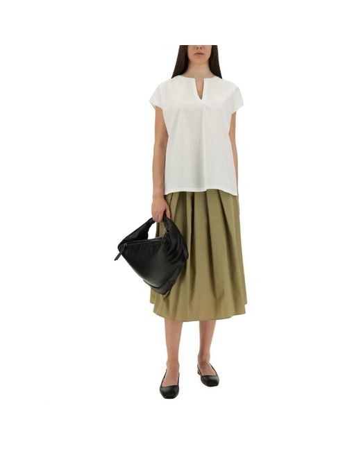 Aspesi Overhemden ,Wit ,Katoen Katoenen Poplin T-Shirt Met V-Hals in het White