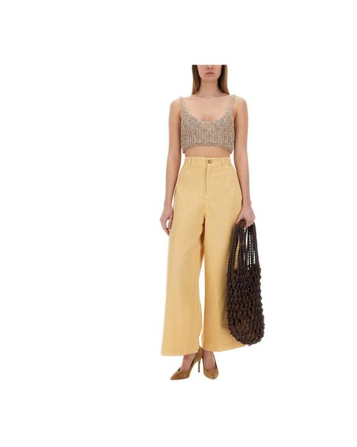 Alysi Yellow Wide Trousers