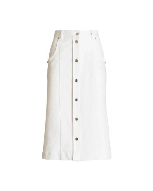 Etro White Denim Skirts