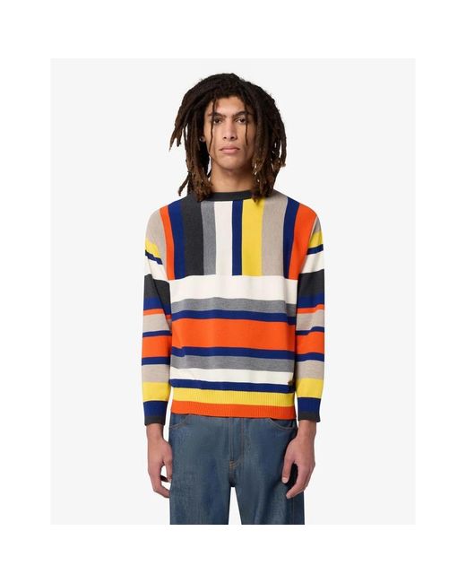 Moschino Blue Round-Neck Knitwear for men