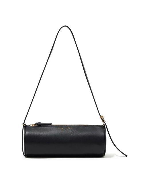 Proenza Schouler Black Schwarze schultertasche mit glatter körnung