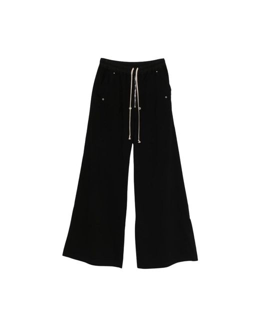 Rick Owens Drawstring Wide Leg Broeken in het Black voor heren