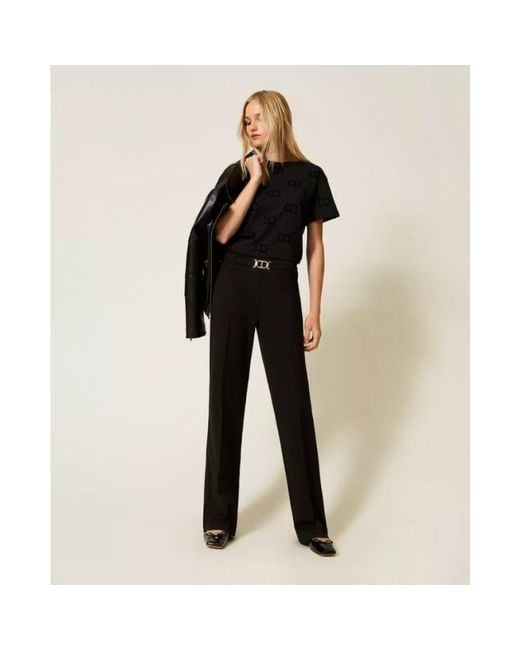 Twinset Black Wide Trousers
