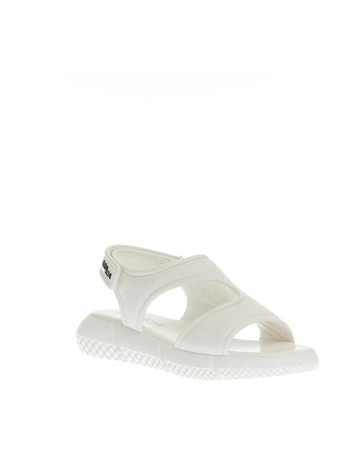 Elena Iachi White Flat Sandals