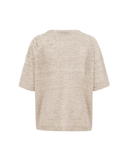 D.exterior Natural V-Neck Knitwear