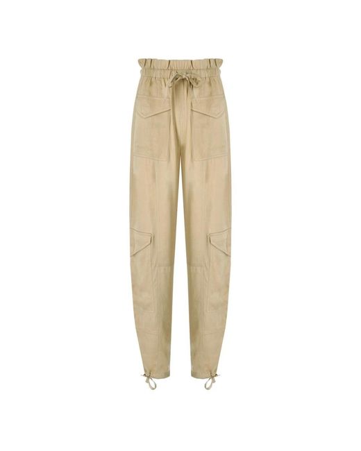 Tapered trousers Ganni de color Natural