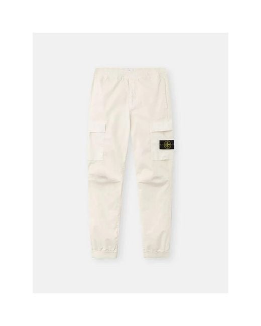 Stone Island Natural Straight Trousers for men