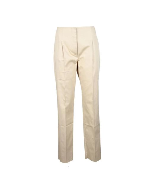 Max Mara Natural Baumwoll-Seiden-Elastan-Hose