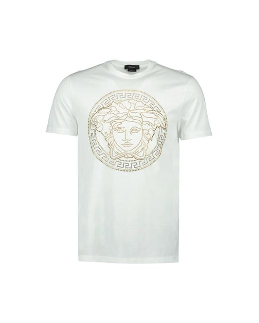 Versace Medusa strass t-shirt in White für Herren